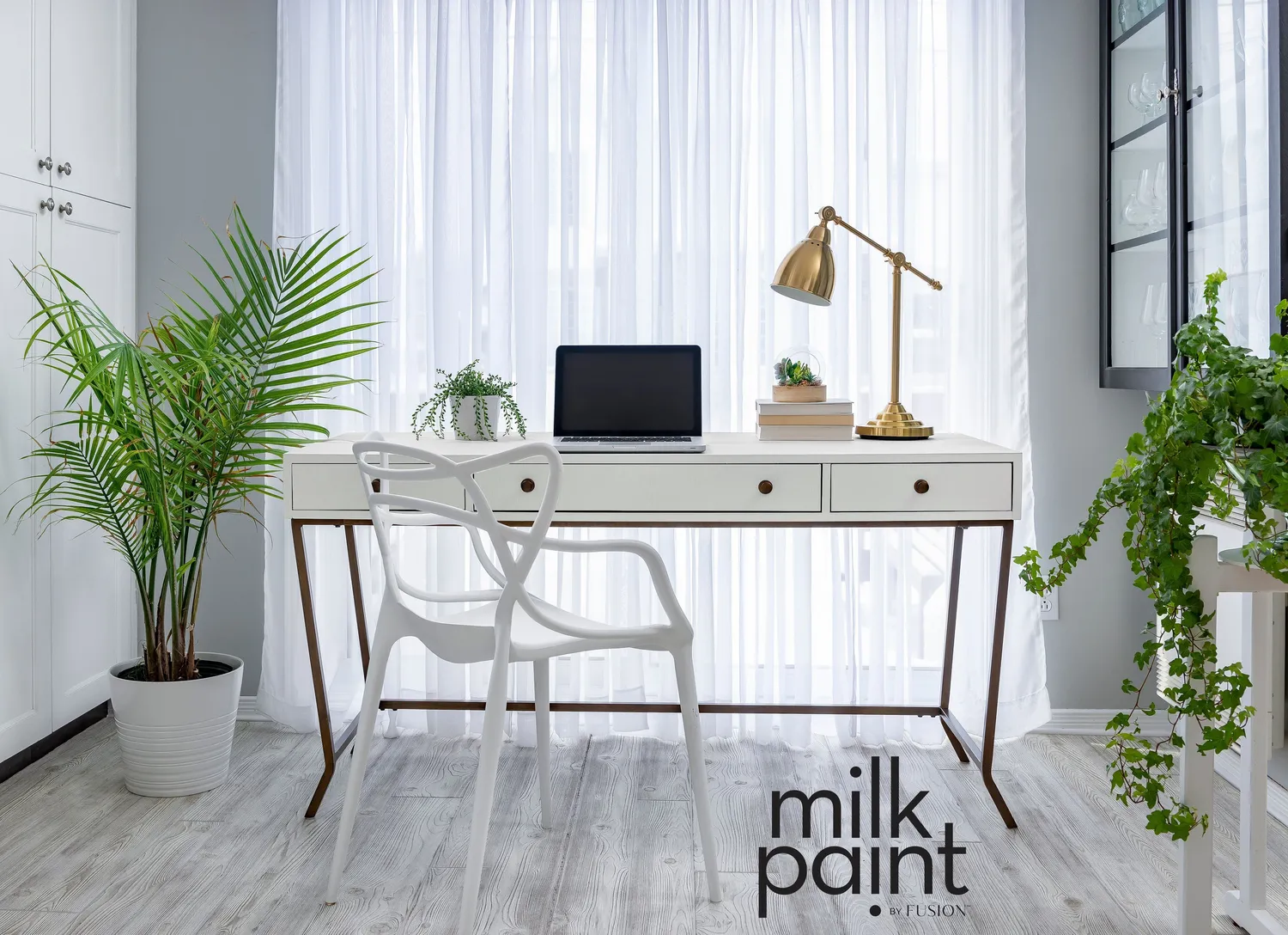Fusion Leinwand Milk Paint Grau neutral