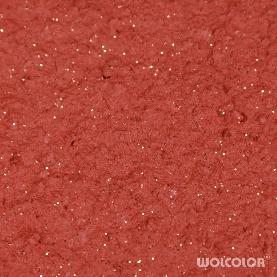 Wolcolor Classic DUNKELROTGOLD Baumwollputz mit Goldglitzer