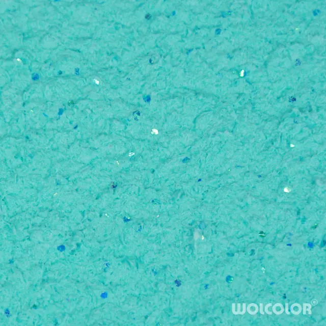 Wolcolor Classic Karibik Baumwollputz warmes Blau mit Glitzer