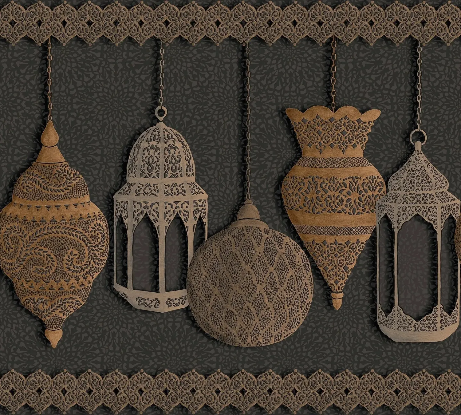 Cole & Son Fez Border Tapetenmuster metallisch