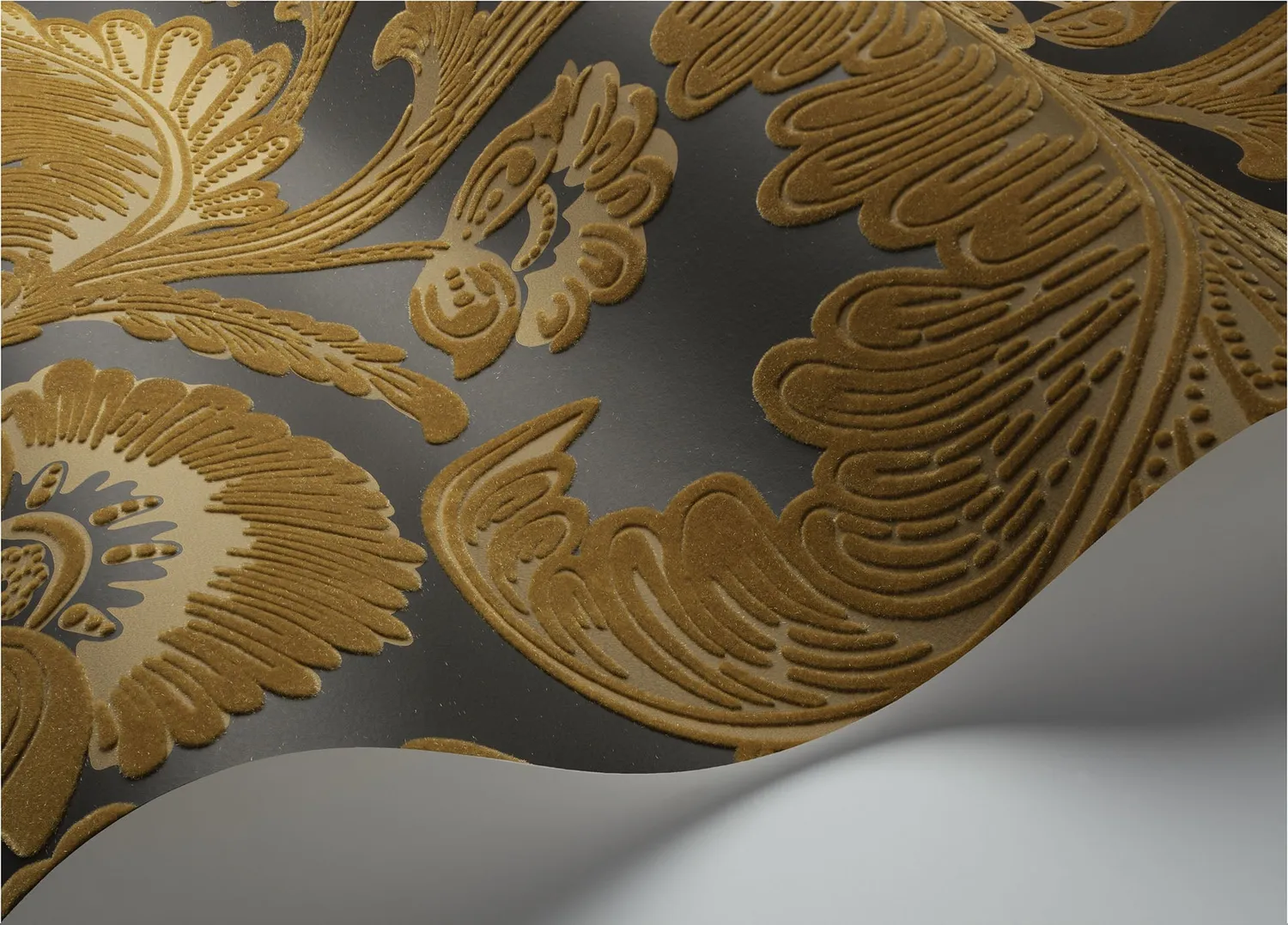 Cole&Son Fanfare Flock Tapete Blätter