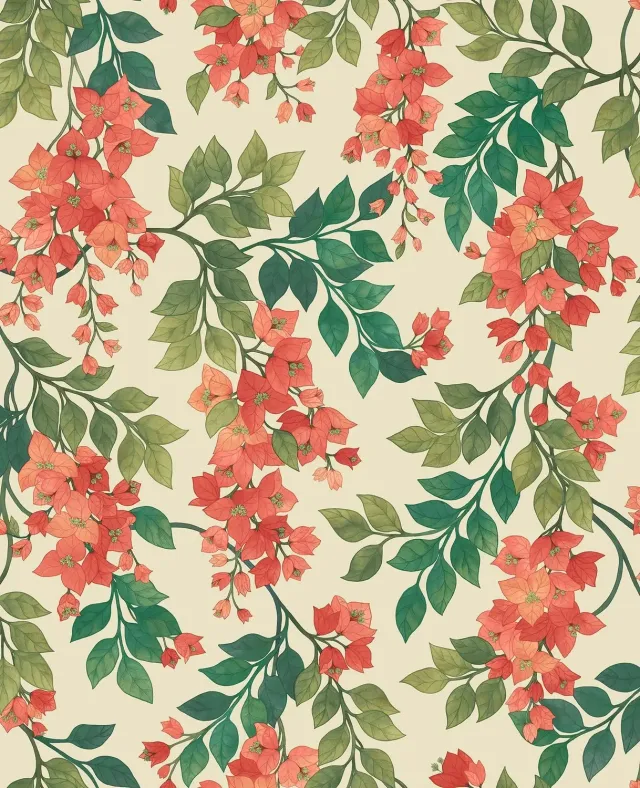 Cole & Son Bougainvillea Tapete Blüten