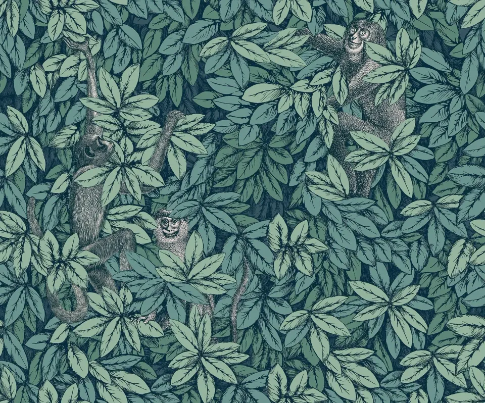 Cole & Son Foglie e Scimmie Tapete Affenmotiv