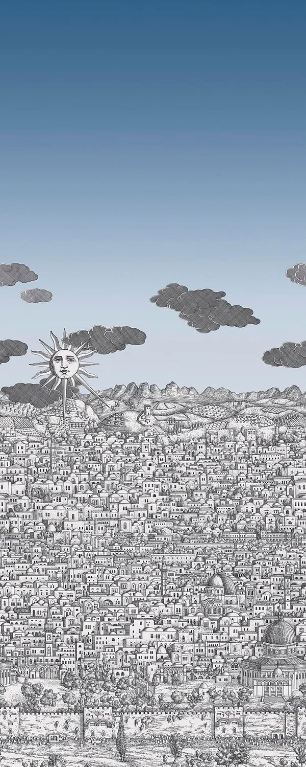 Cole&Son Fornasetti Vista Mediterranea Tapetenmuster Jerusalem-Motiv