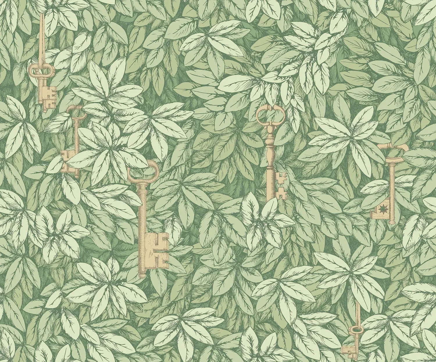 Cole & Son Fornasetti Chiavi Segrete Tapetenmuster Blättermotiv