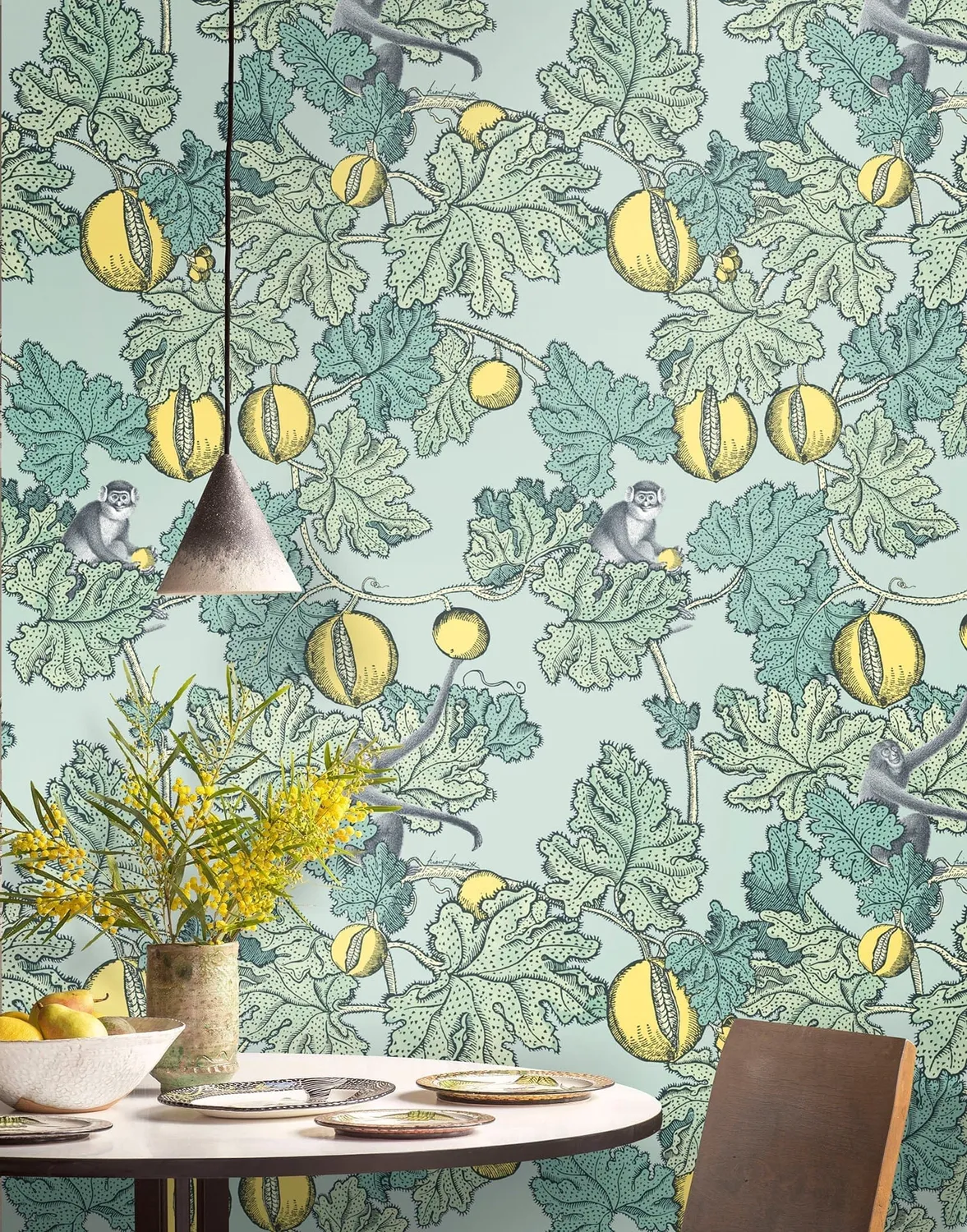 Cole & Son Frutto Proibito Tapete Muster Affen Granatapfel