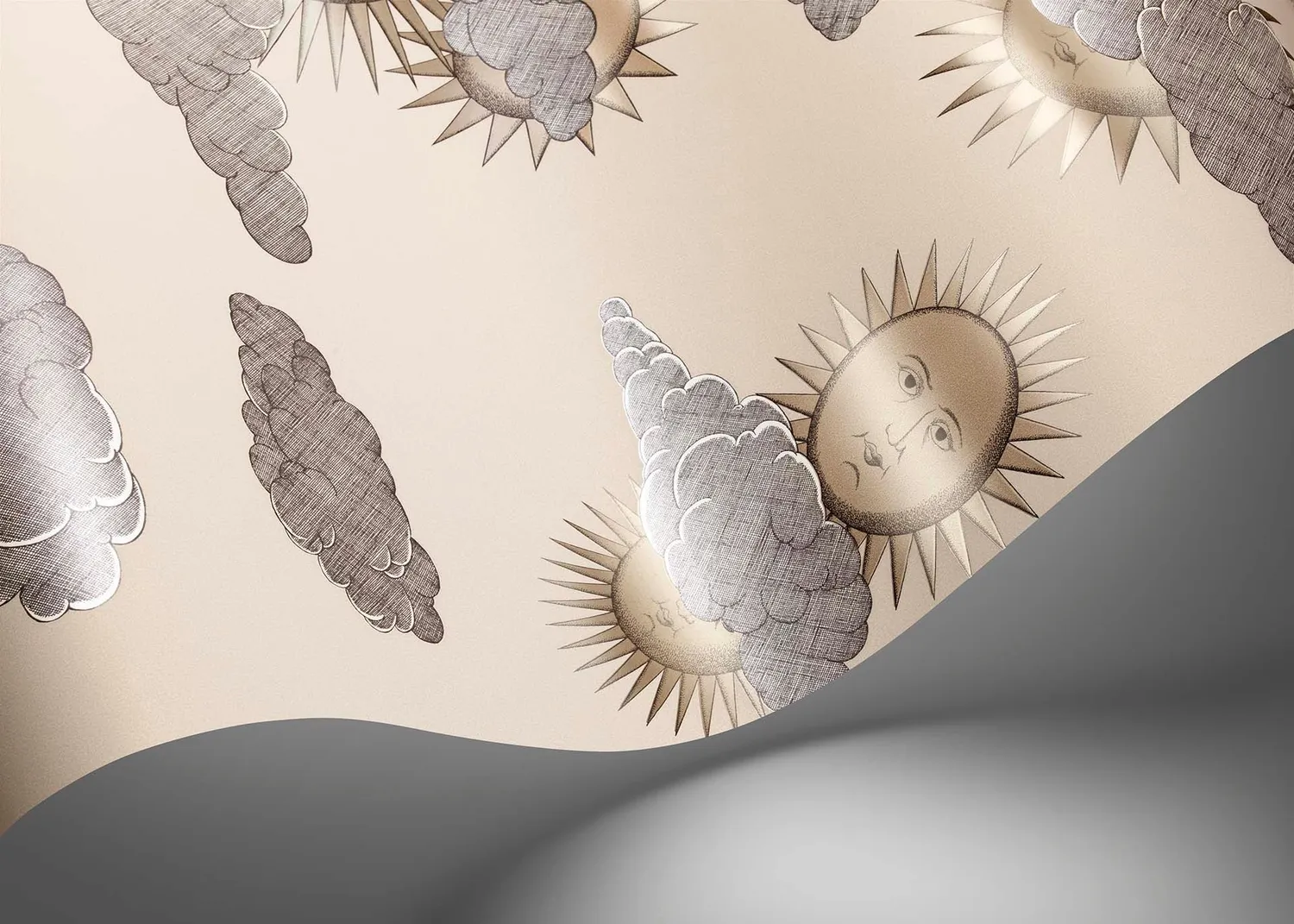 Cole&Son Senza Tempo Soli e Nuvole Tapetenmuster Sonne