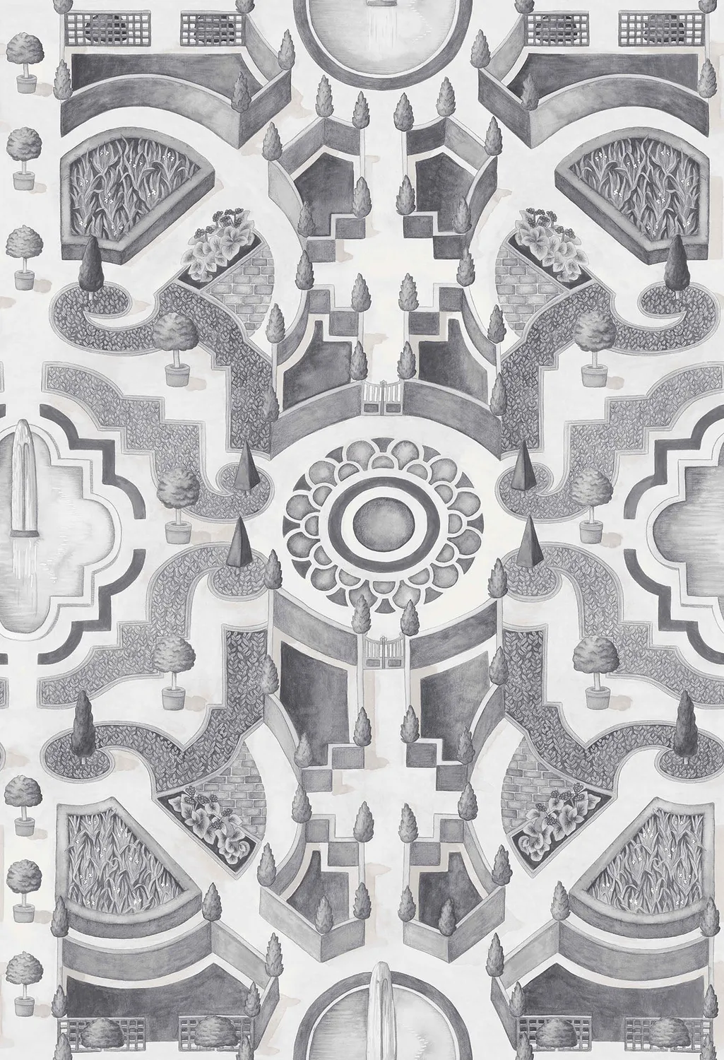 Cole&Son Botanica Topiary Tapetenmuster Aquarell-Blätter