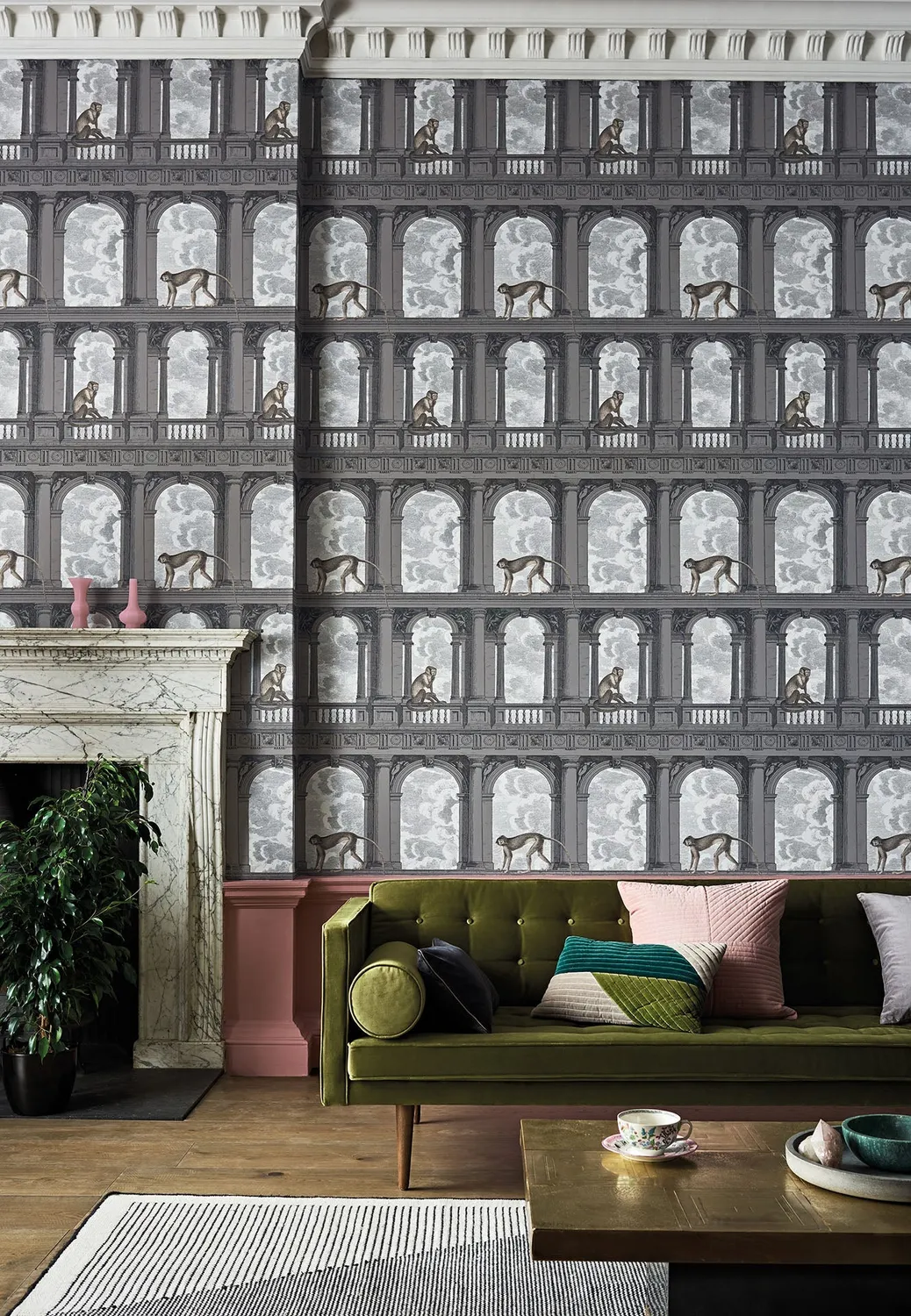 Cole&Son Fornasetti Procuratie con vista Tapete Affen-Motiv