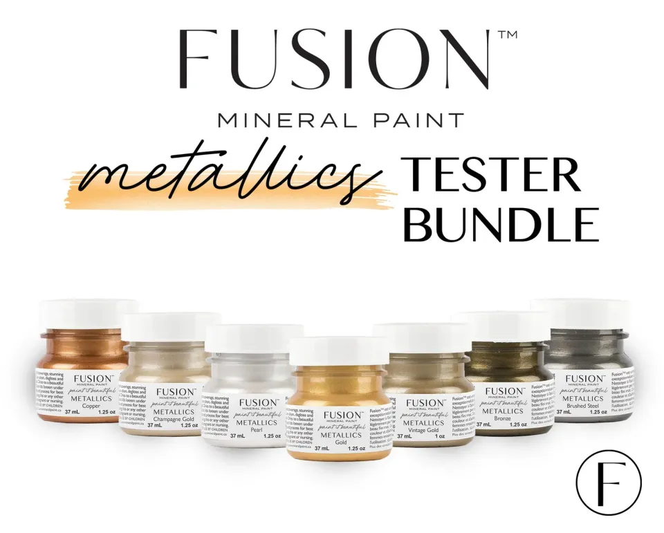 Fusion Mineral Paint Metallics Möbelfarbe 7x37 ml Set metallic
