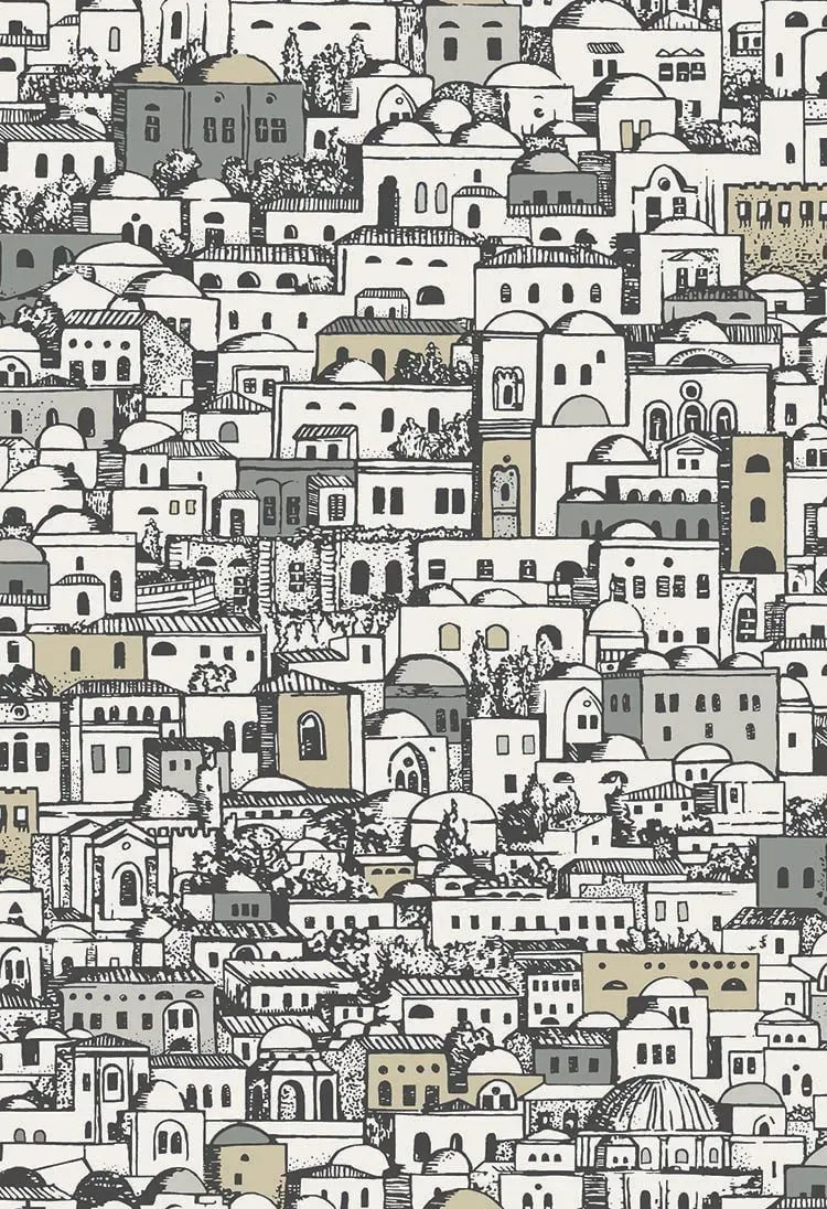Cole & Son Mediterranea Tapete Stadtszene Metallic