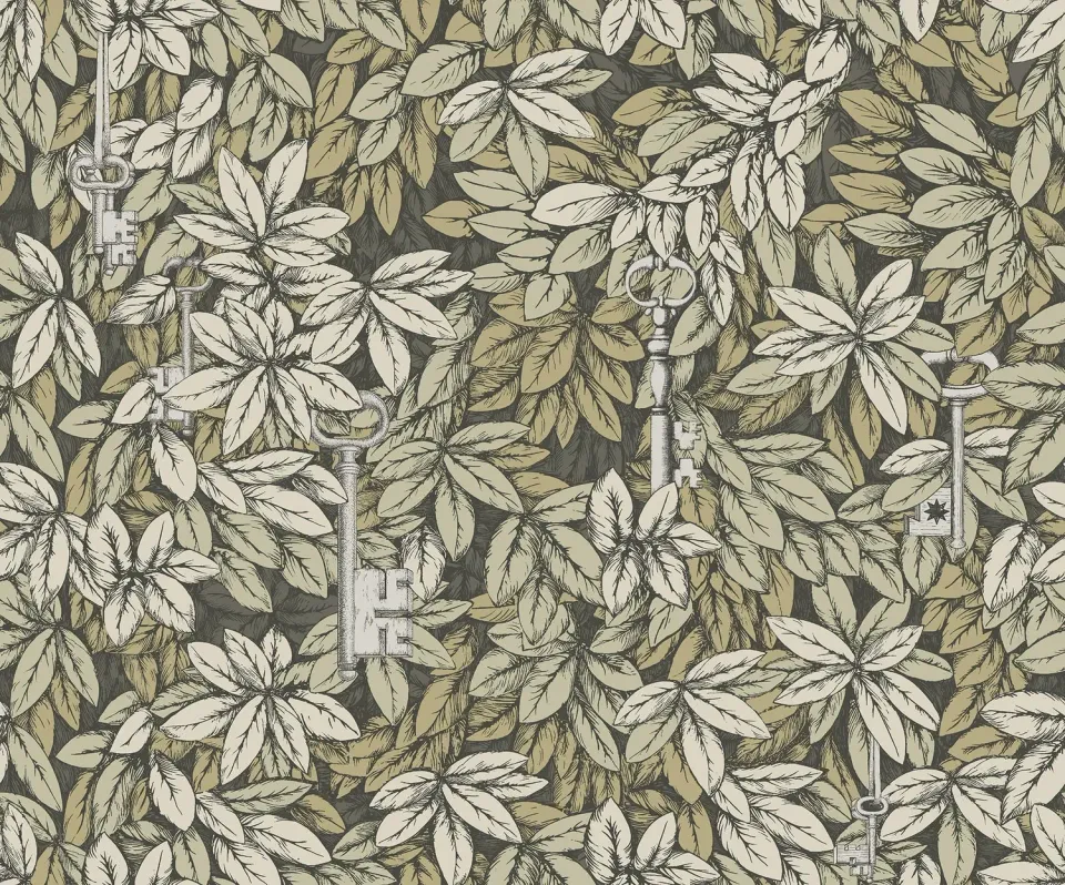 Cole & Son Fornasetti Chiavi Segrete Tapetenmuster Blättermotiv