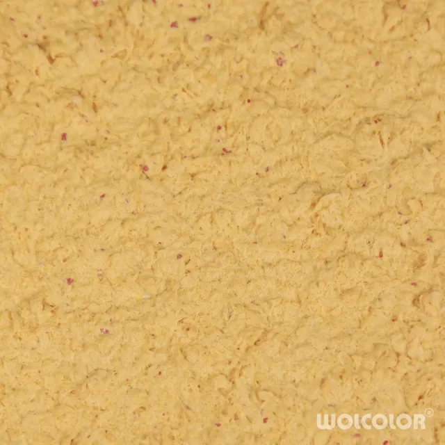 Wolcolor Classic Sonnengelb Baumwollputz Rot-Akzente 4-5 m²