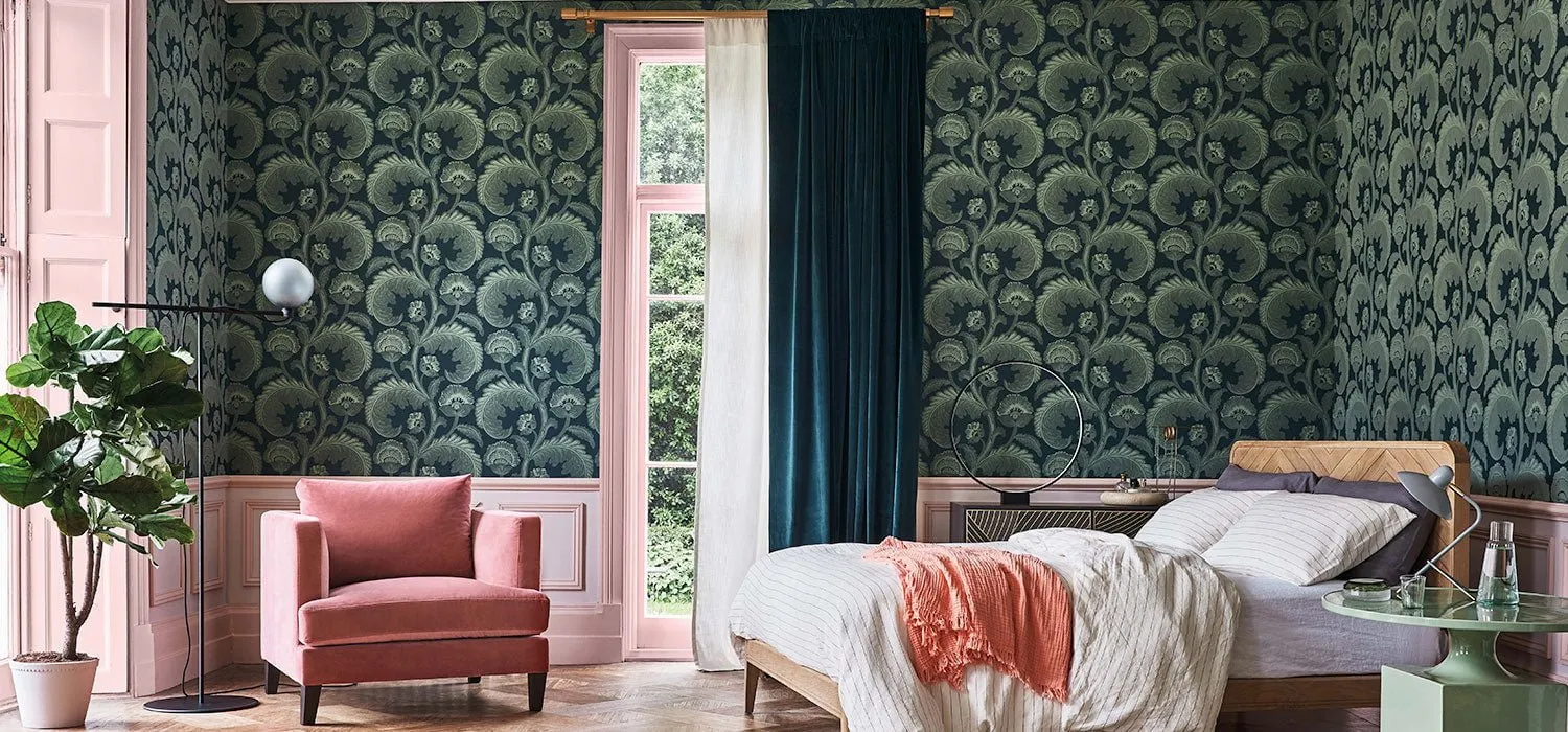 Cole&Son Fanfare Flock Tapete Blätter