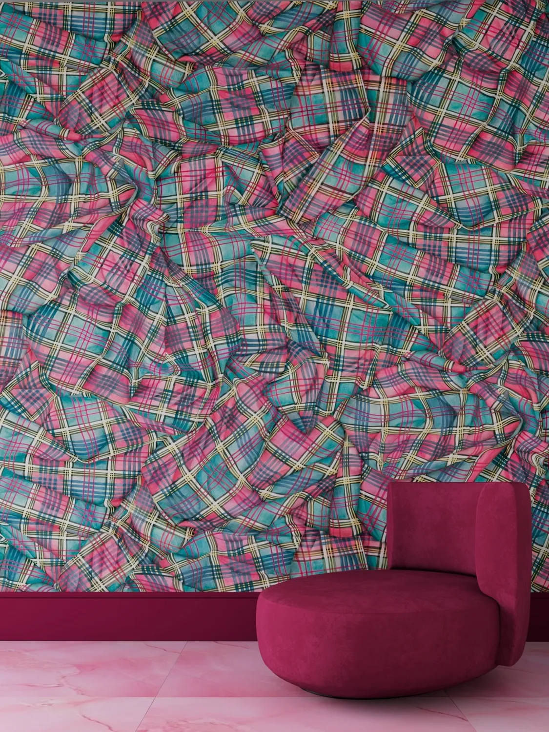 Cole&Son Draped Tartan Tapete – Stofffalten