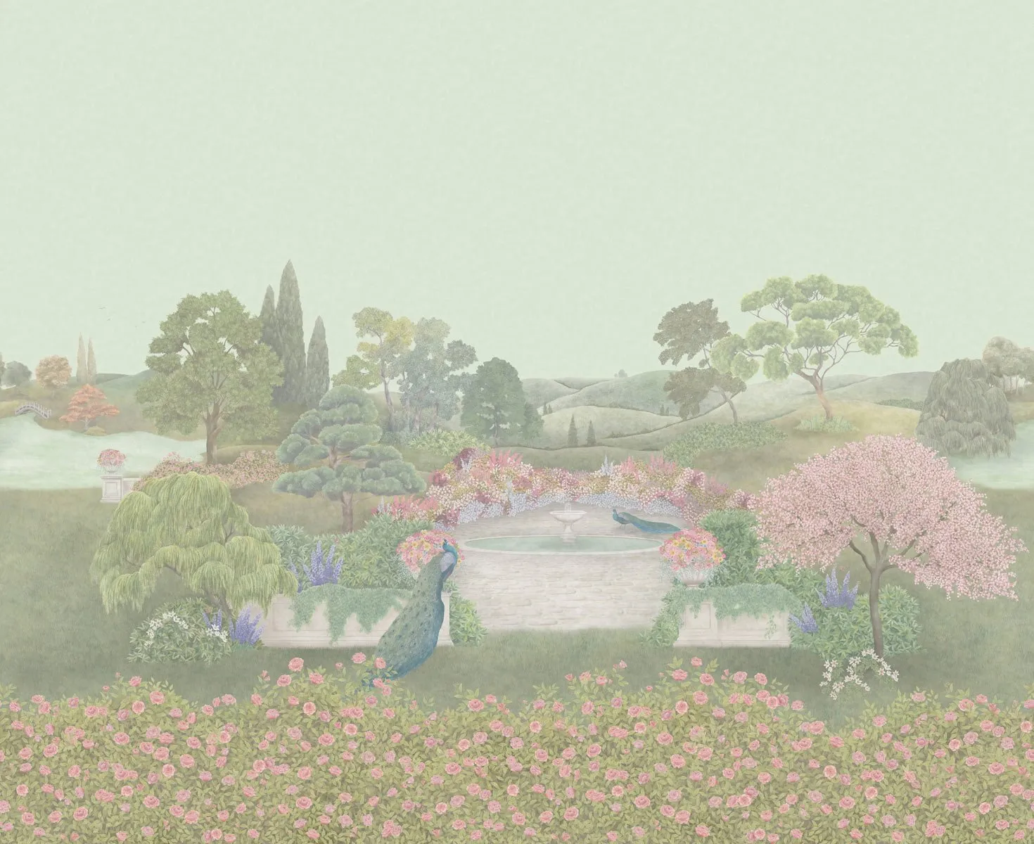 Cole & Son Idyll Panoramatapete Gartenlandschaft