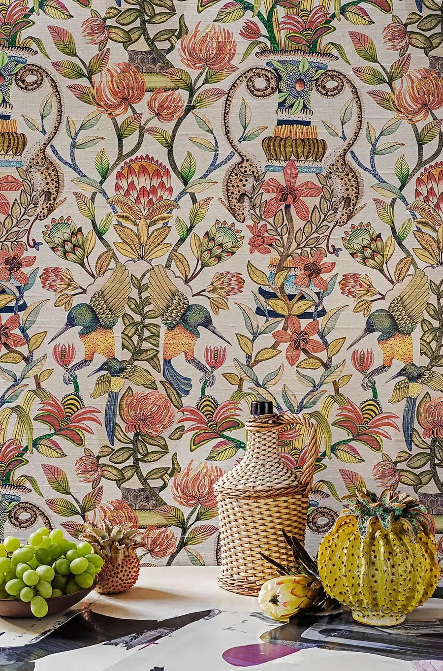 Cole&Son Protea Garden Seidentapetenmuster Blumenmotiv
