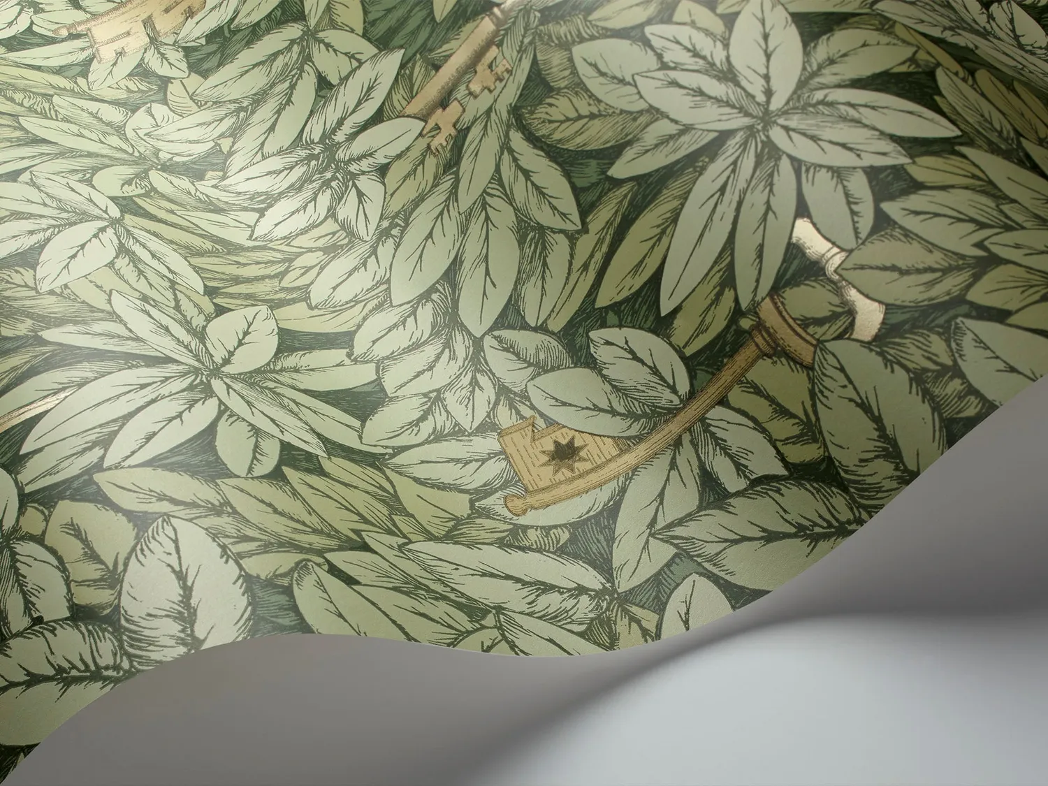 Cole & Son Fornasetti Chiavi Segrete Tapetenmuster Blättermotiv