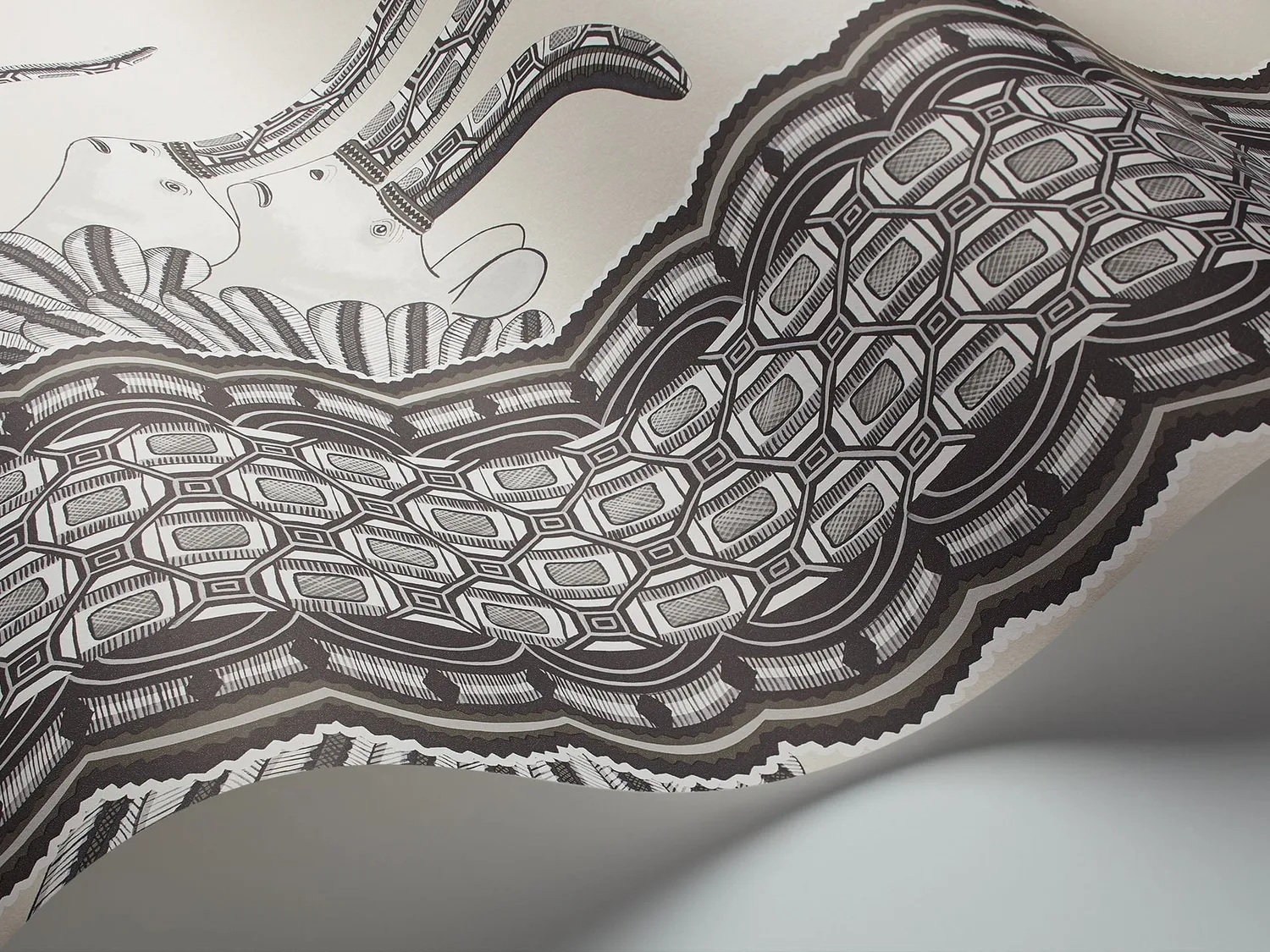 Cole & Son Jabu Tapetenmuster Streifen Nashorn