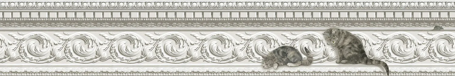 Cole & Son Paddy & Louis Bordüre Linen Katzenmotiv