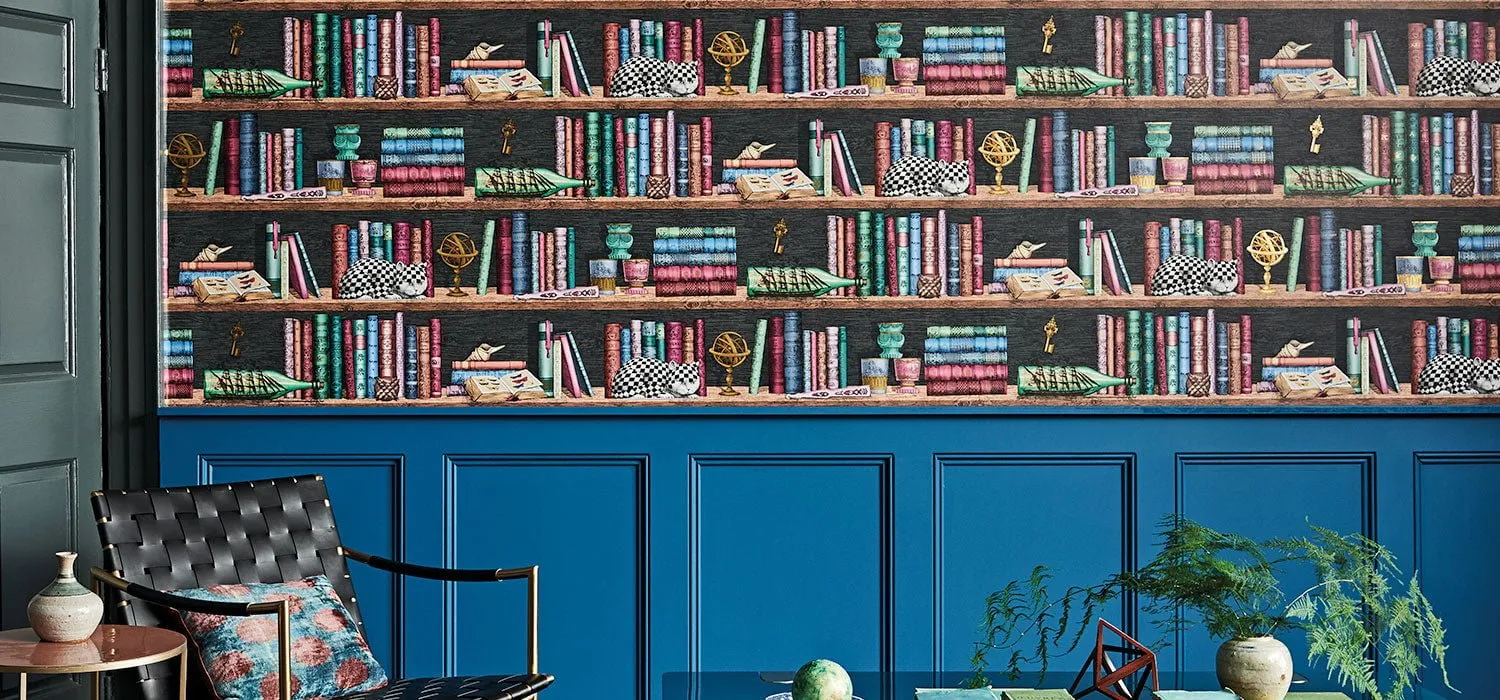 Cole & Son Fornasetti Libreria Tapetenmuster Bibliothek