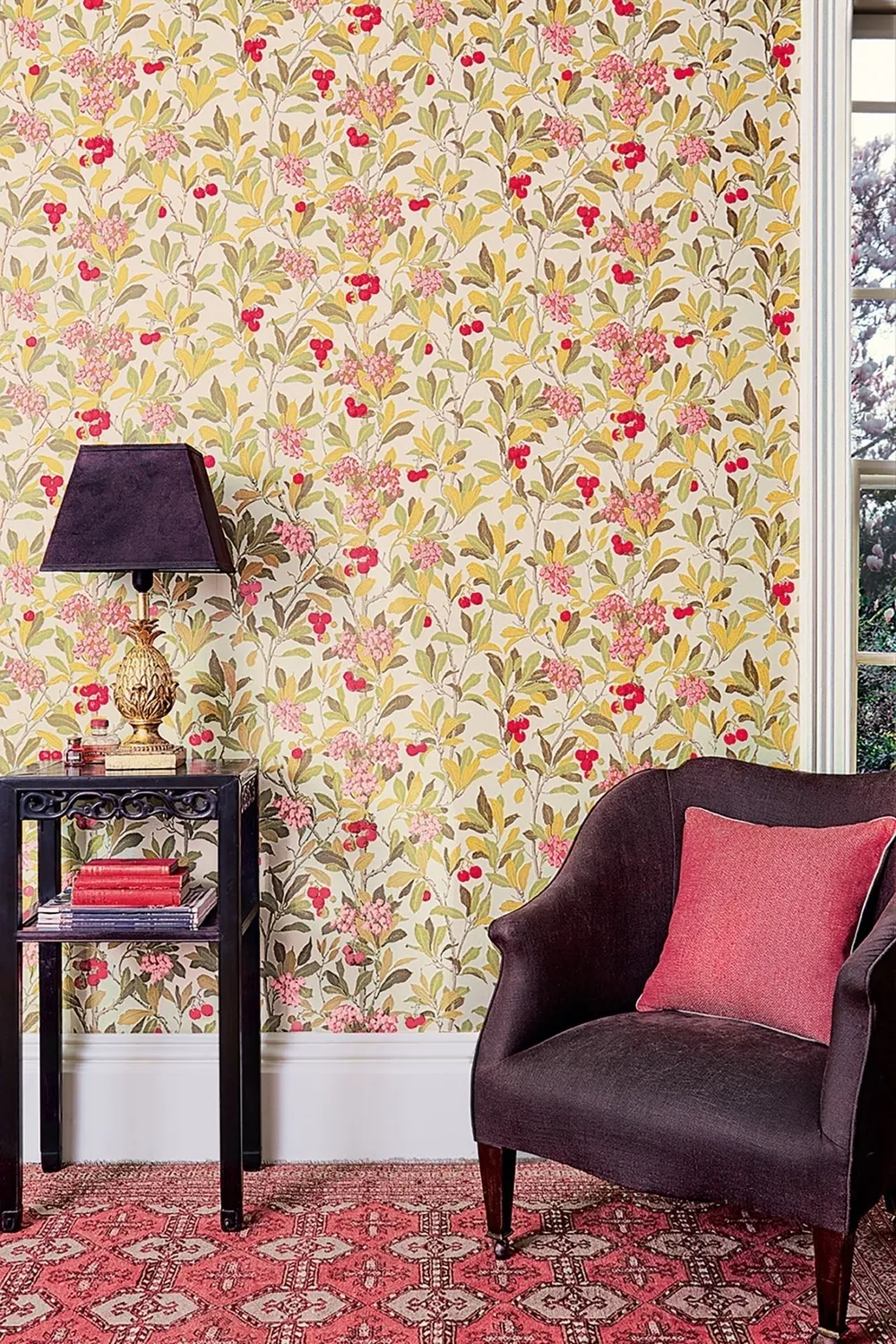 Cole&Son Strawberry Tree Tapete Blockdruck Laubmotiv