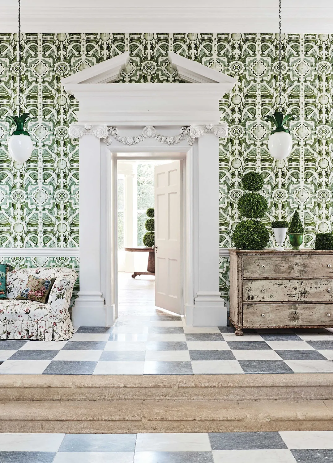 Cole&Son Botanica Topiary Tapetenmuster Aquarell-Blätter