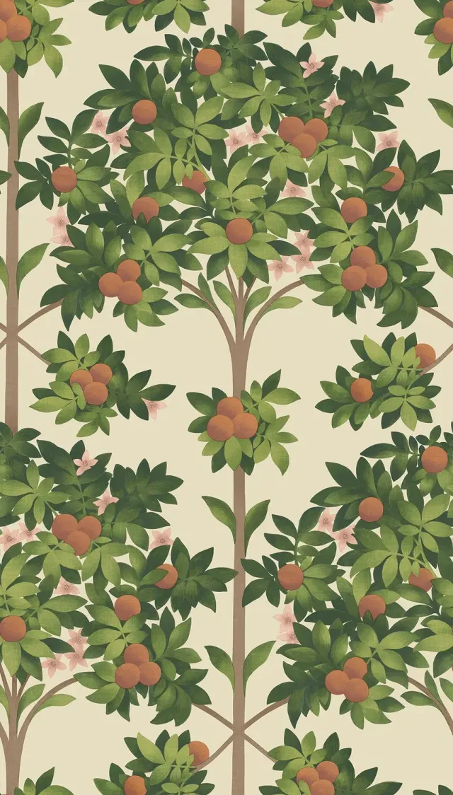 Cole&Son Orange Blossom Muster Tapete Orangenmotiv