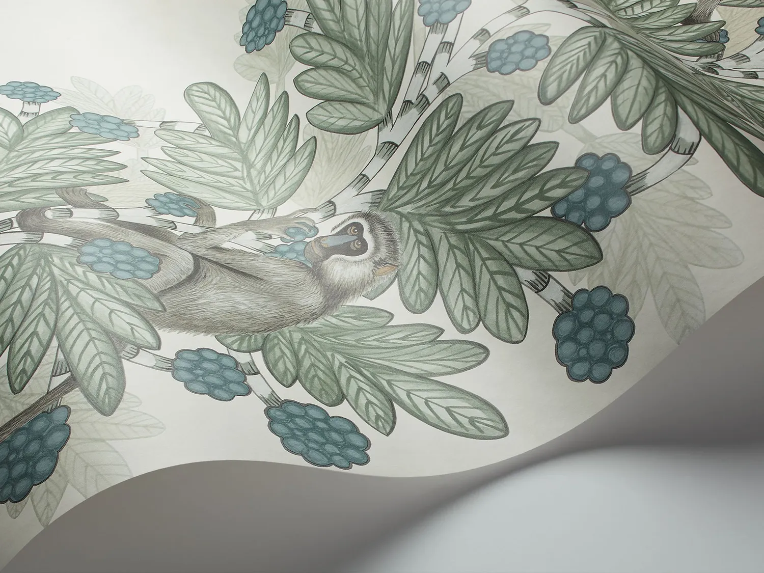 Cole & Son Acacia Tapetenmuster Streifen Affen