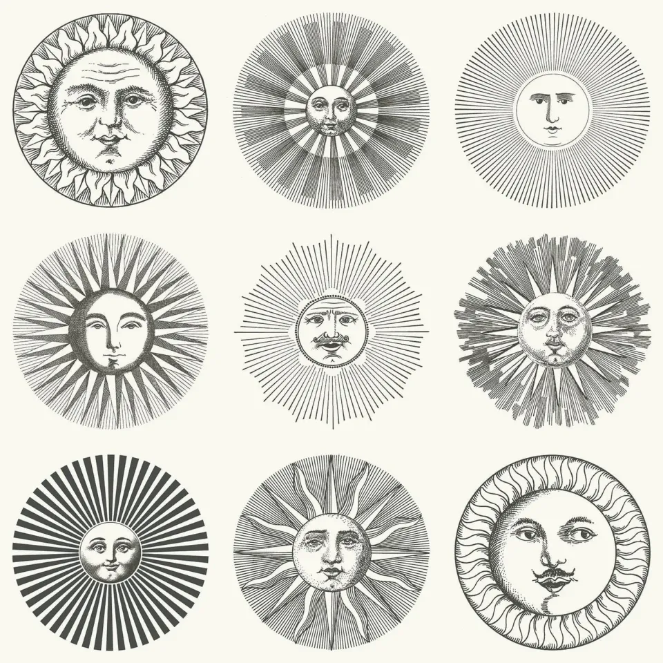 Cole & Son Senza Tempo II Soli Tapete Sonnenmuster