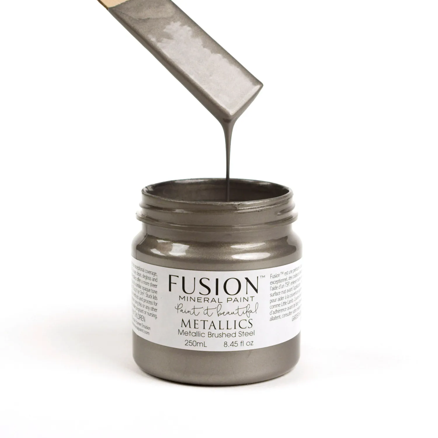 Fusion Mineral Paint Brushed Steel Metallic Farbe Stahl-Effekt