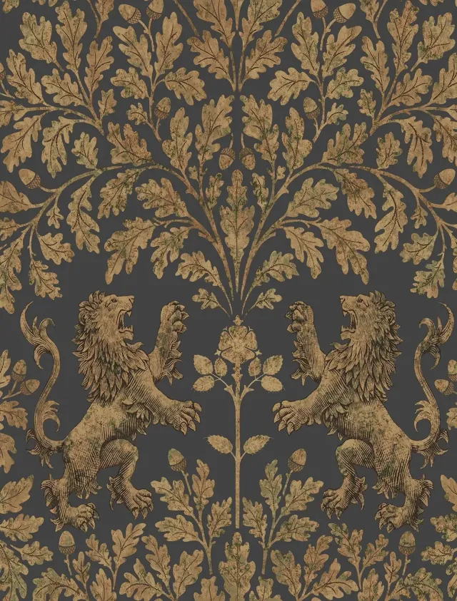 Cole & Son Boscobel Oak Tapete Damast metallic