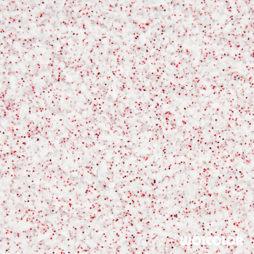 Wolcolor Classic Red Dream Baumwollputz Weiß Rotglitzer