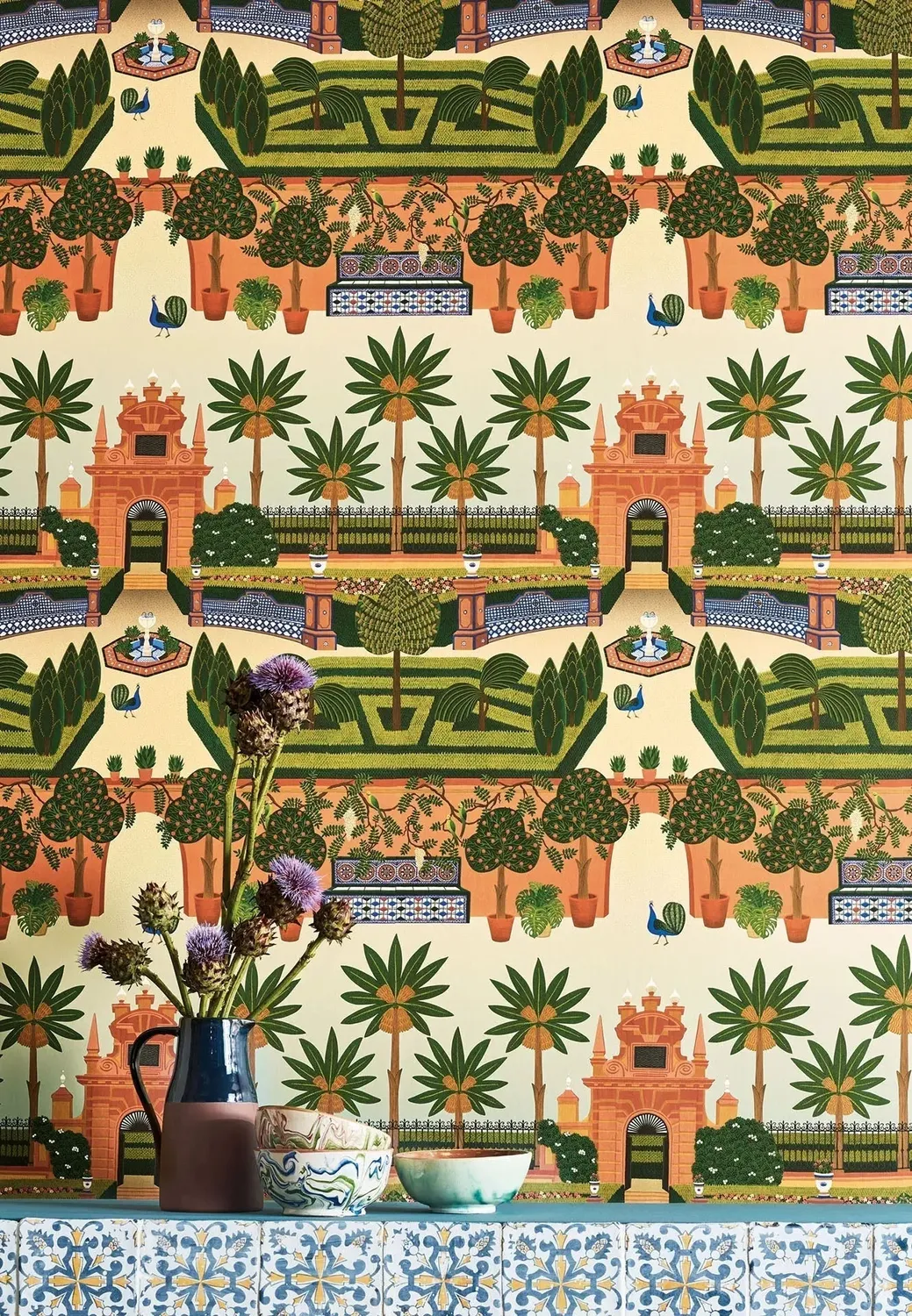 Cole & Son Alcazar Gardens Tapete Gartenmotiv