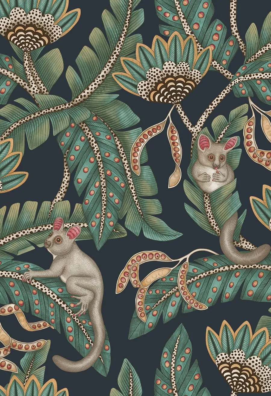 Cole & Son Bush Baby Tapetenmuster Tiermotiv