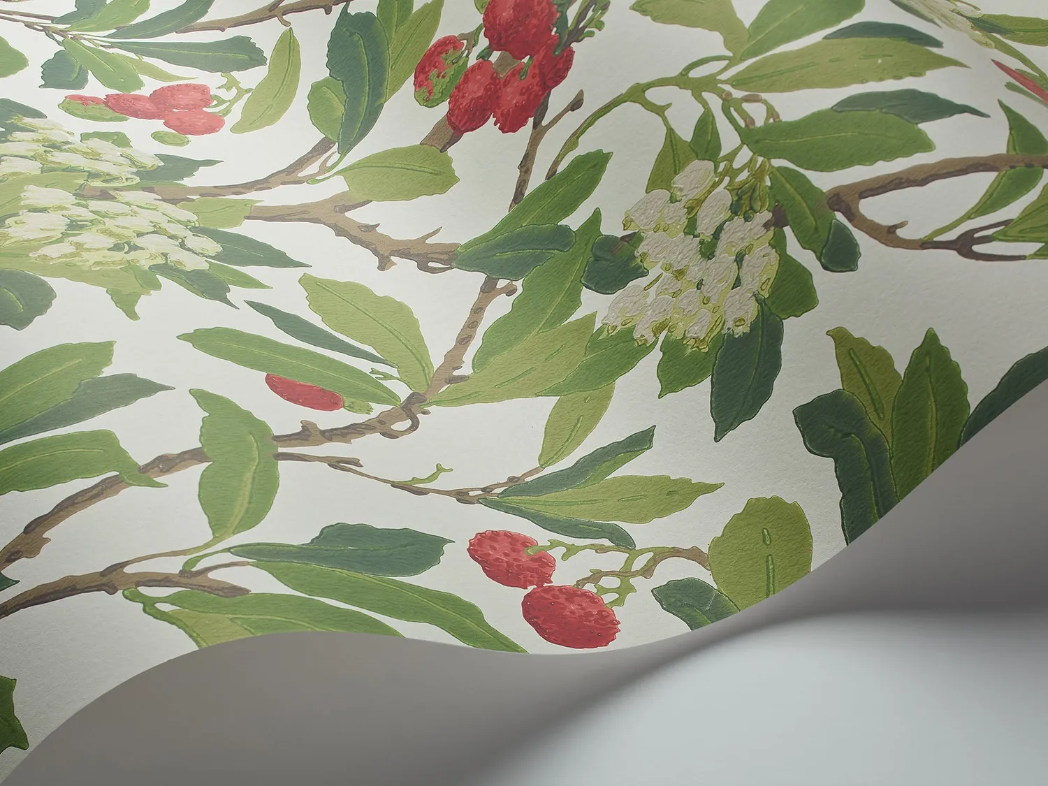 Cole&Son Strawberry Tree Tapete Blockdruck Laubmotiv