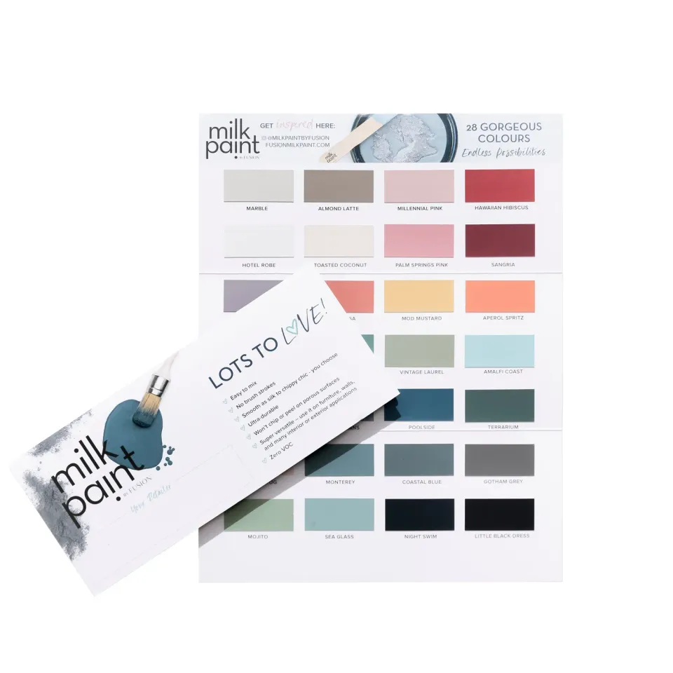 Fusion Mineral Paint Milchfarben-Farbkarte Farbkarte 28 Farbtöne