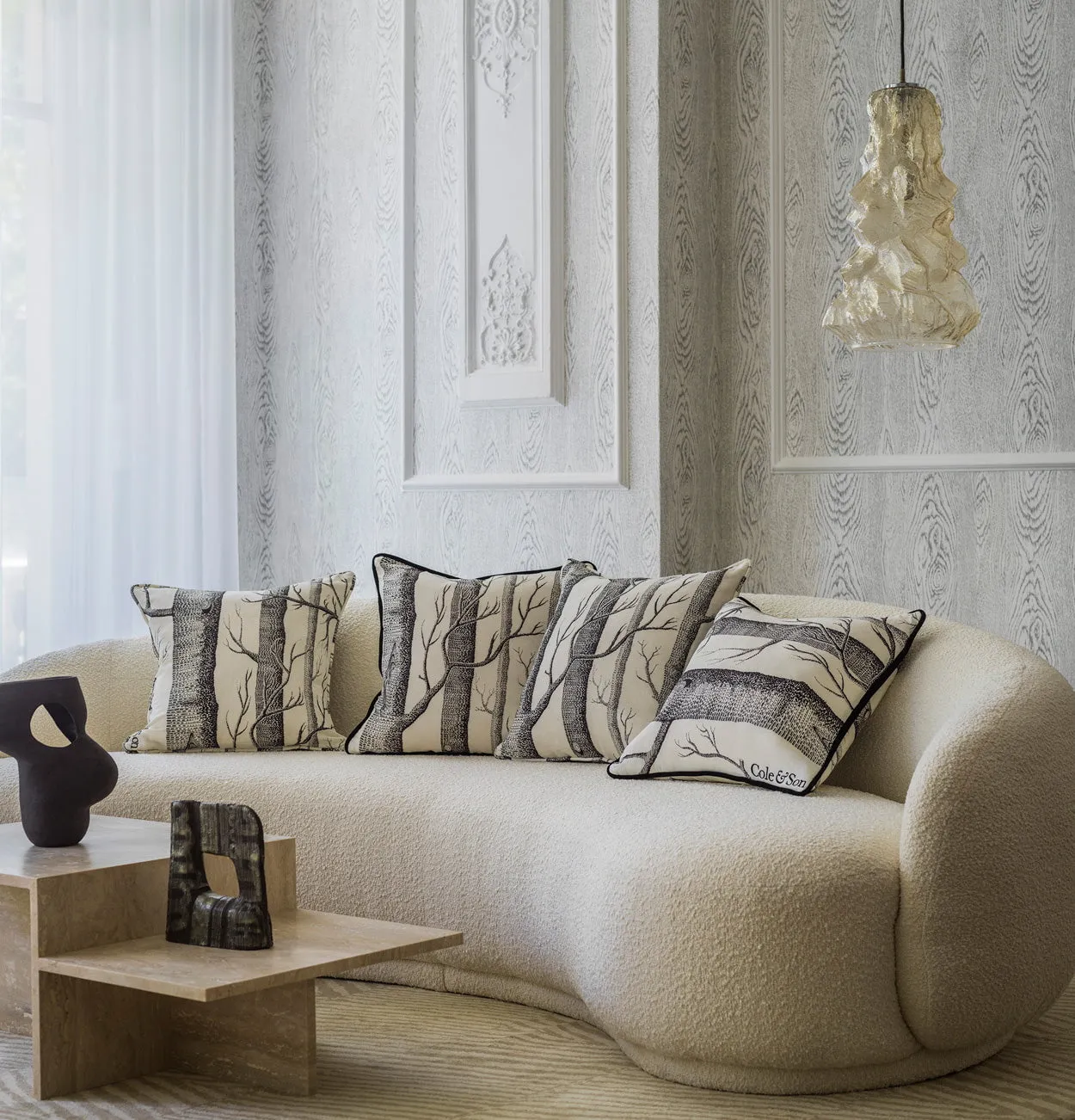 Cole & Son Woods Leinen-Union-Kissen Waldmotiv
