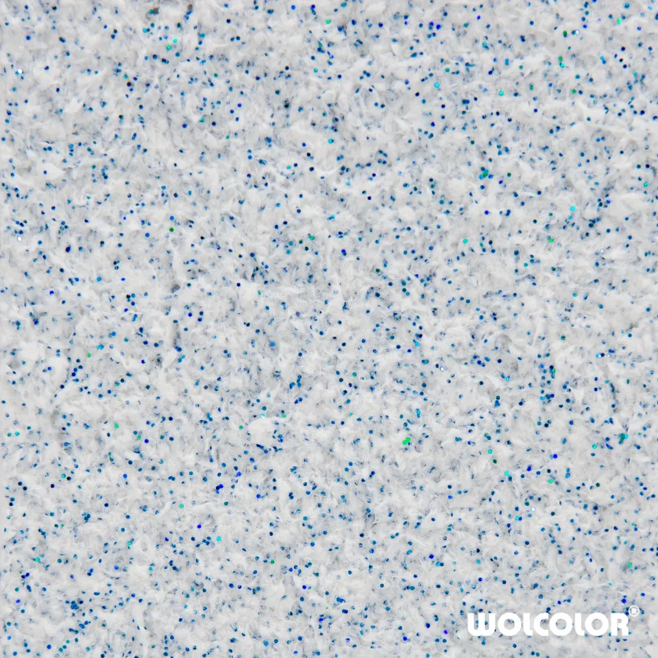 Wolcolor Classic BLUE DREAM Baumwollputz weiß-blau glitzernd