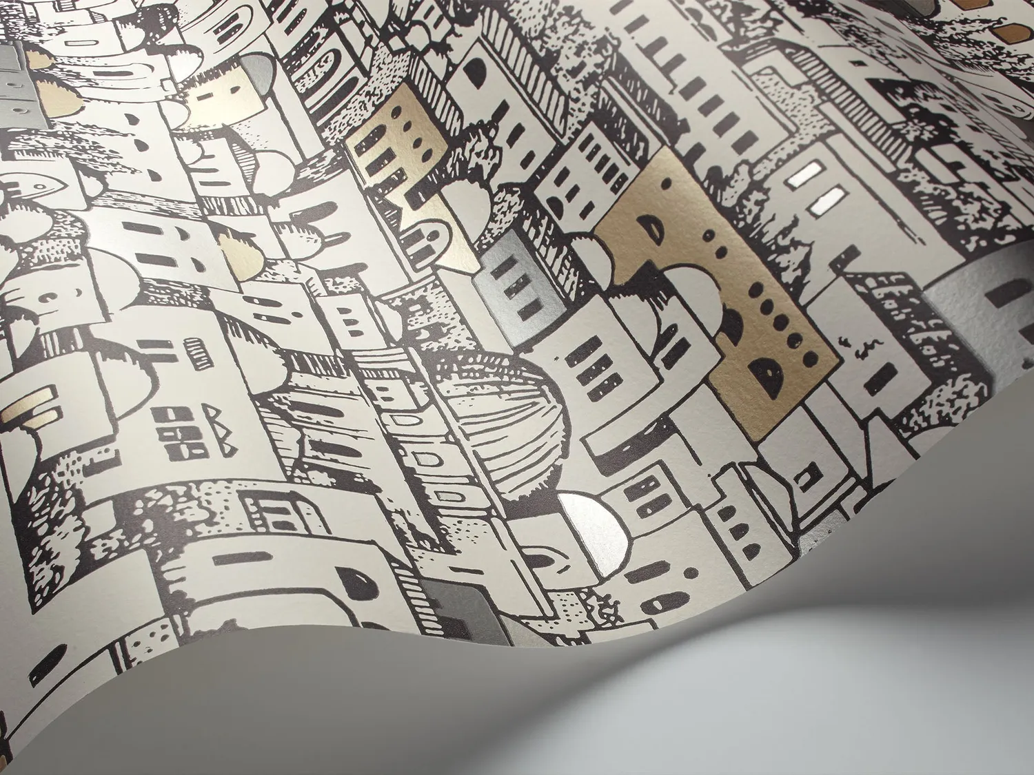 Cole & Son Mediterranea Tapete Stadtszene Metallic