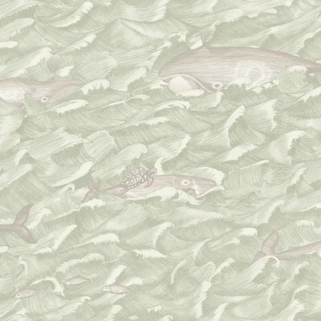Cole&Son Melville Tapete mit Wal-Motiv