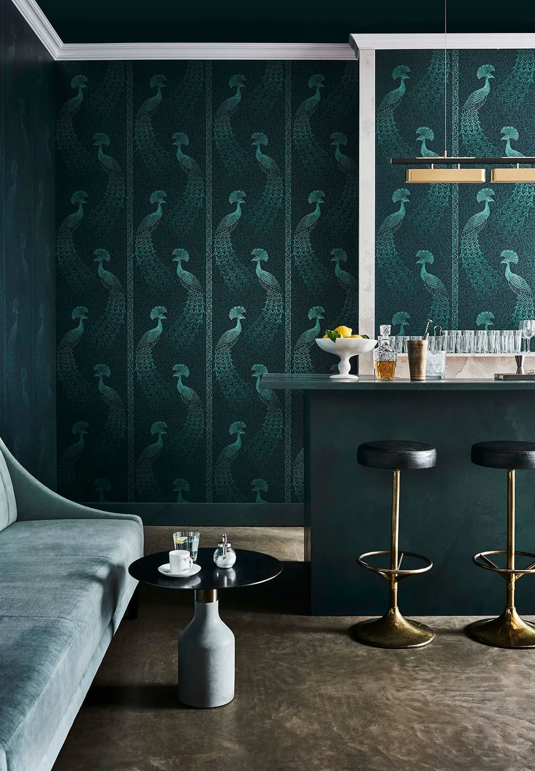 Cole&Son Pavo Parade Tapete Pfauenmotiv Metallic