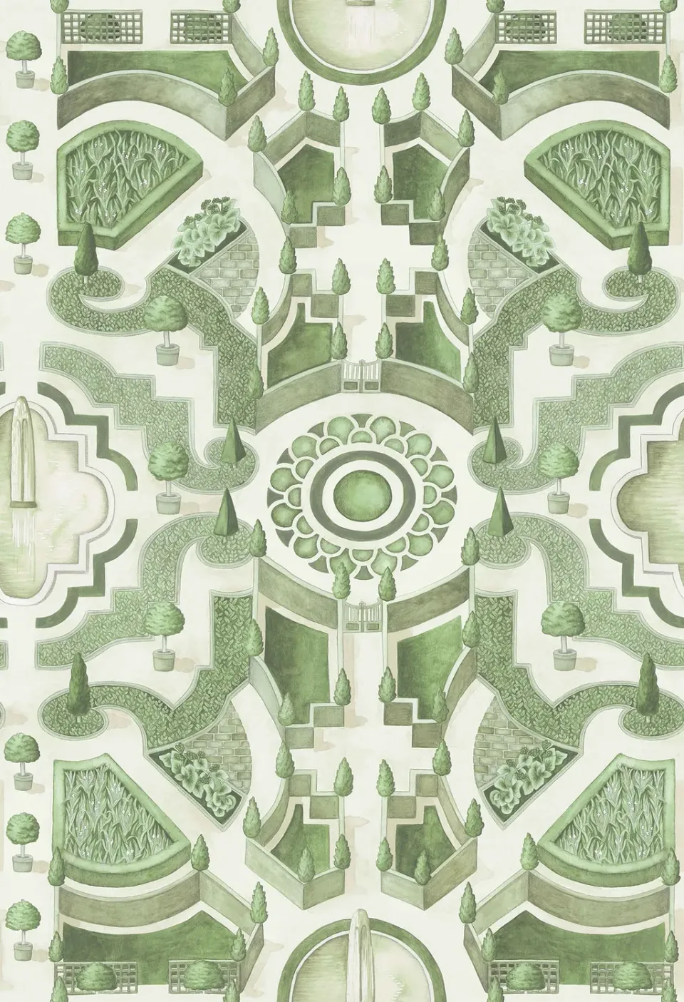 Cole&Son Botanica Topiary Tapetenmuster Aquarell-Blätter