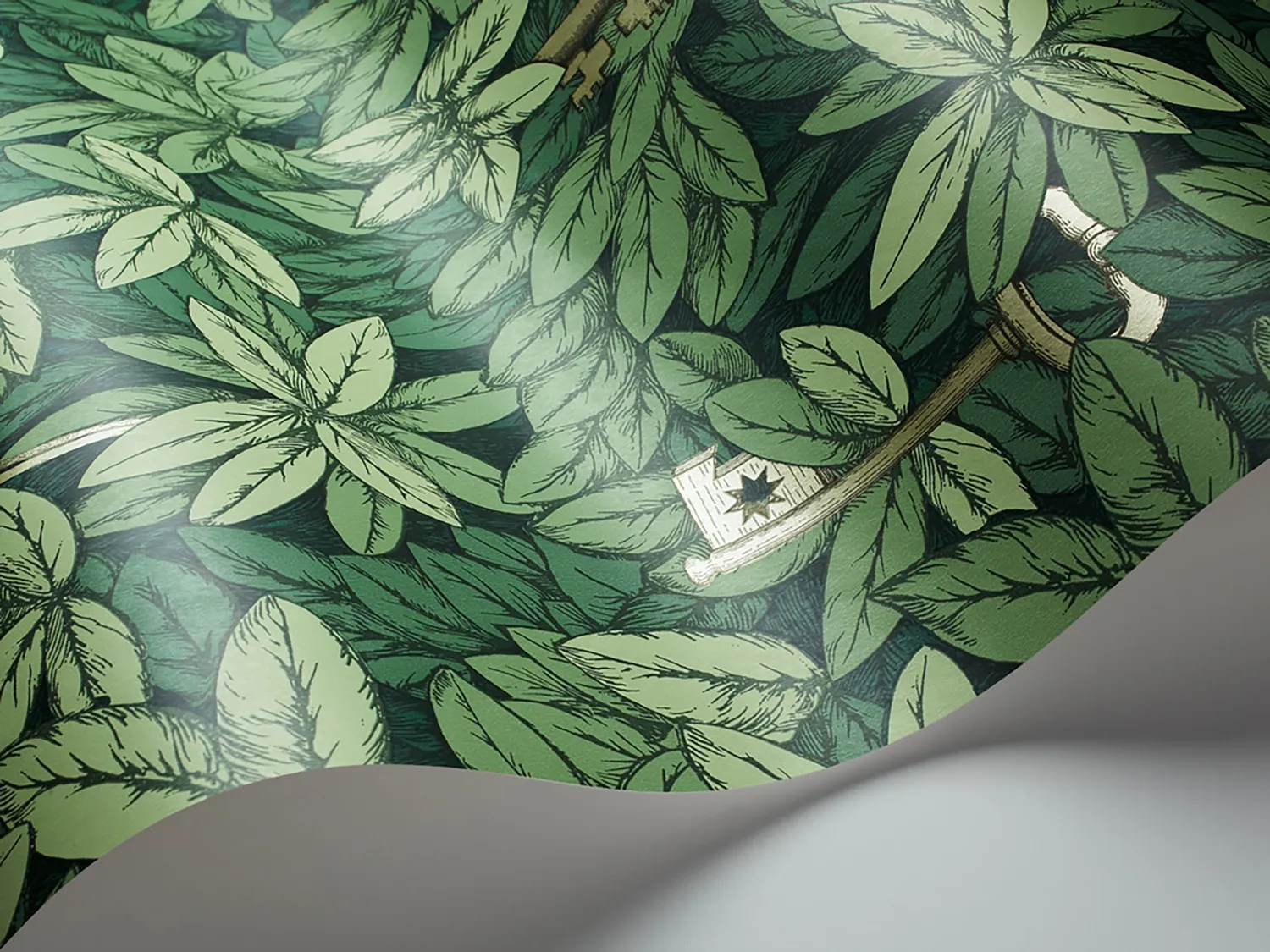 Cole & Son Fornasetti Chiavi Segrete Tapetenmuster Blättermotiv
