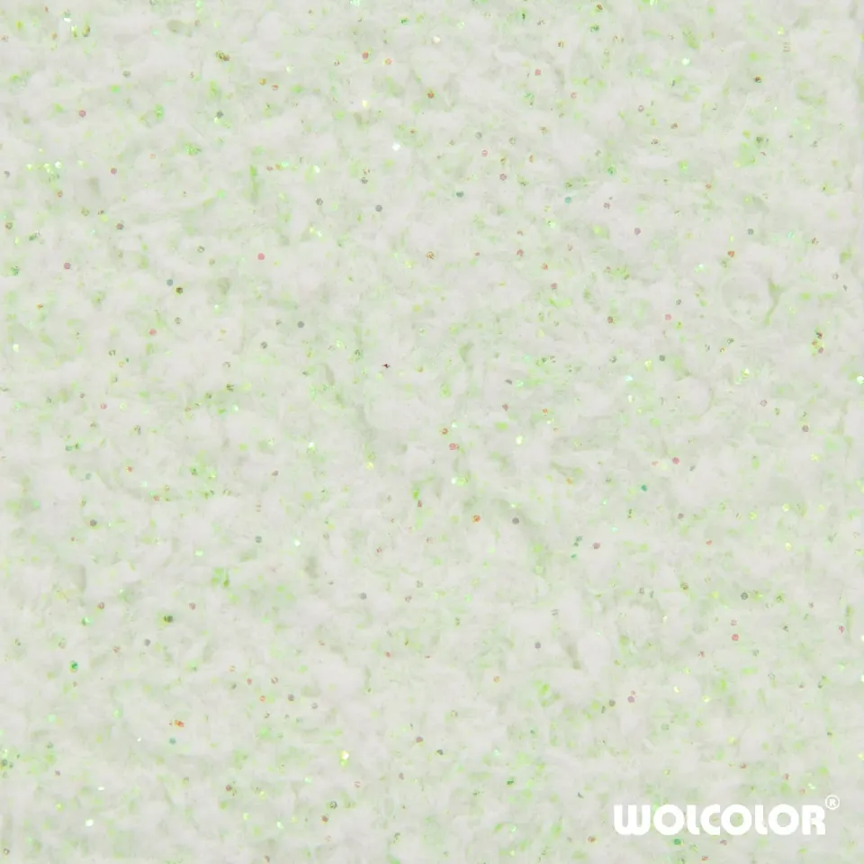 Wolcolor Classic Green Dream Baumwollputz weiss Grünglitzer